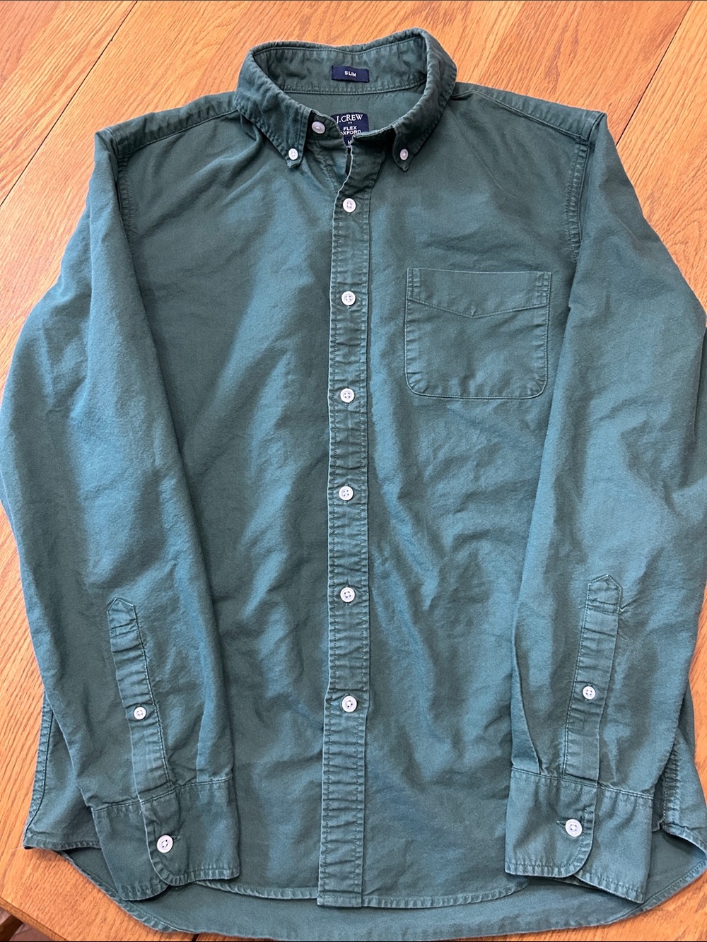 J. Crew Men's Dark Green Button-Down Shirt Size Medium